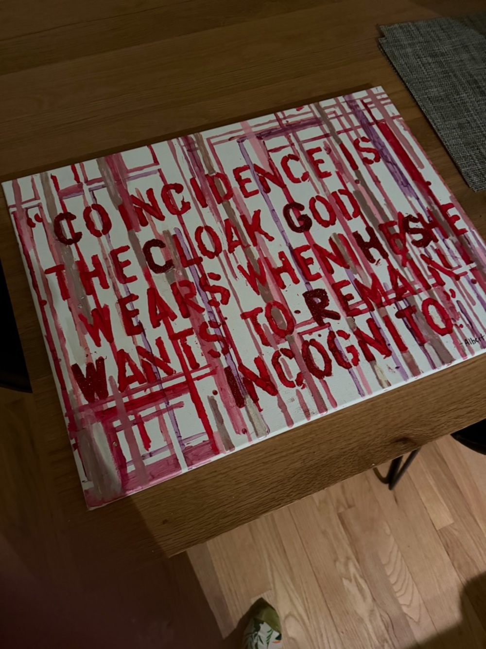 Abstract Red Typographic Wall Art Canvas - Home Accents